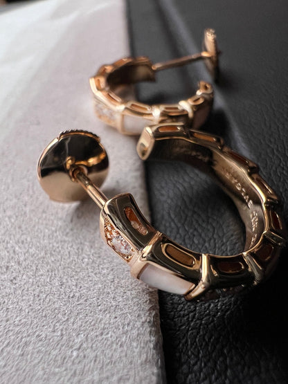 [Glow Muse]SERPENTI MOP PINK GOLD EARRINGS
