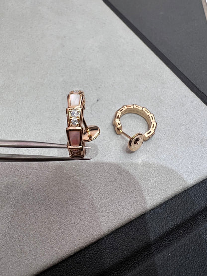 [Glow Muse]SERPENTI MOP PINK GOLD EARRINGS