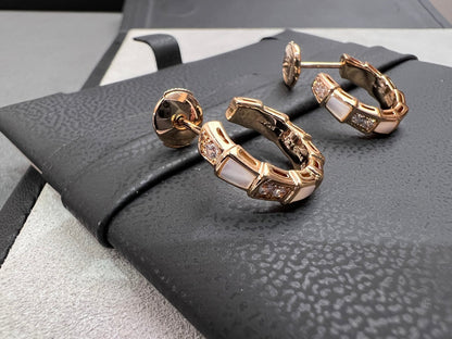 [Glow Muse]SERPENTI MOP PINK GOLD EARRINGS