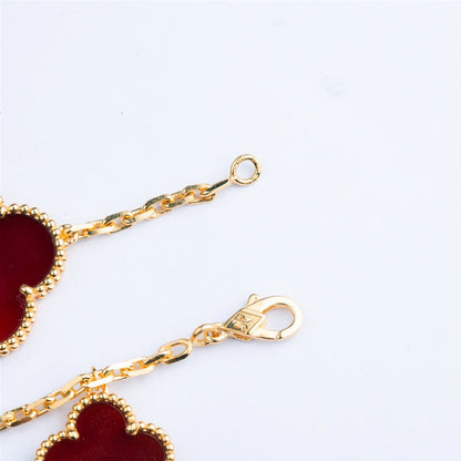 [Glow Muse]CLOVER BRACELET 5 MOTIFS CARNELIAN TIGER EYE