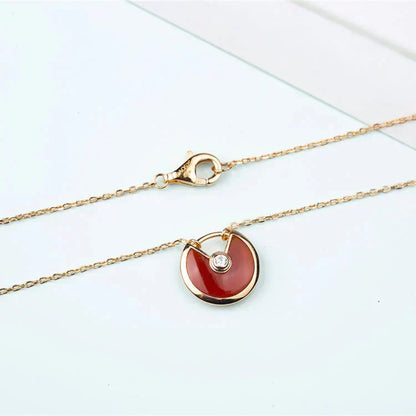 [Glow Muse]AMULETTE GOLD CARNELIAN ONYX NECKLACE