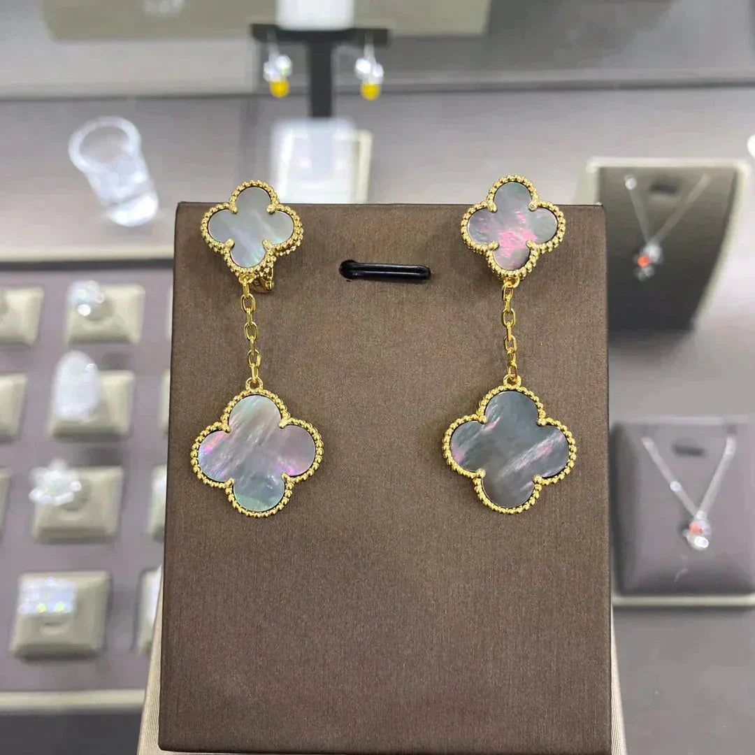 [Glow Muse]CLOVER 2 MOTIFS  EARRINGS (MULTIPLE CHOICESC