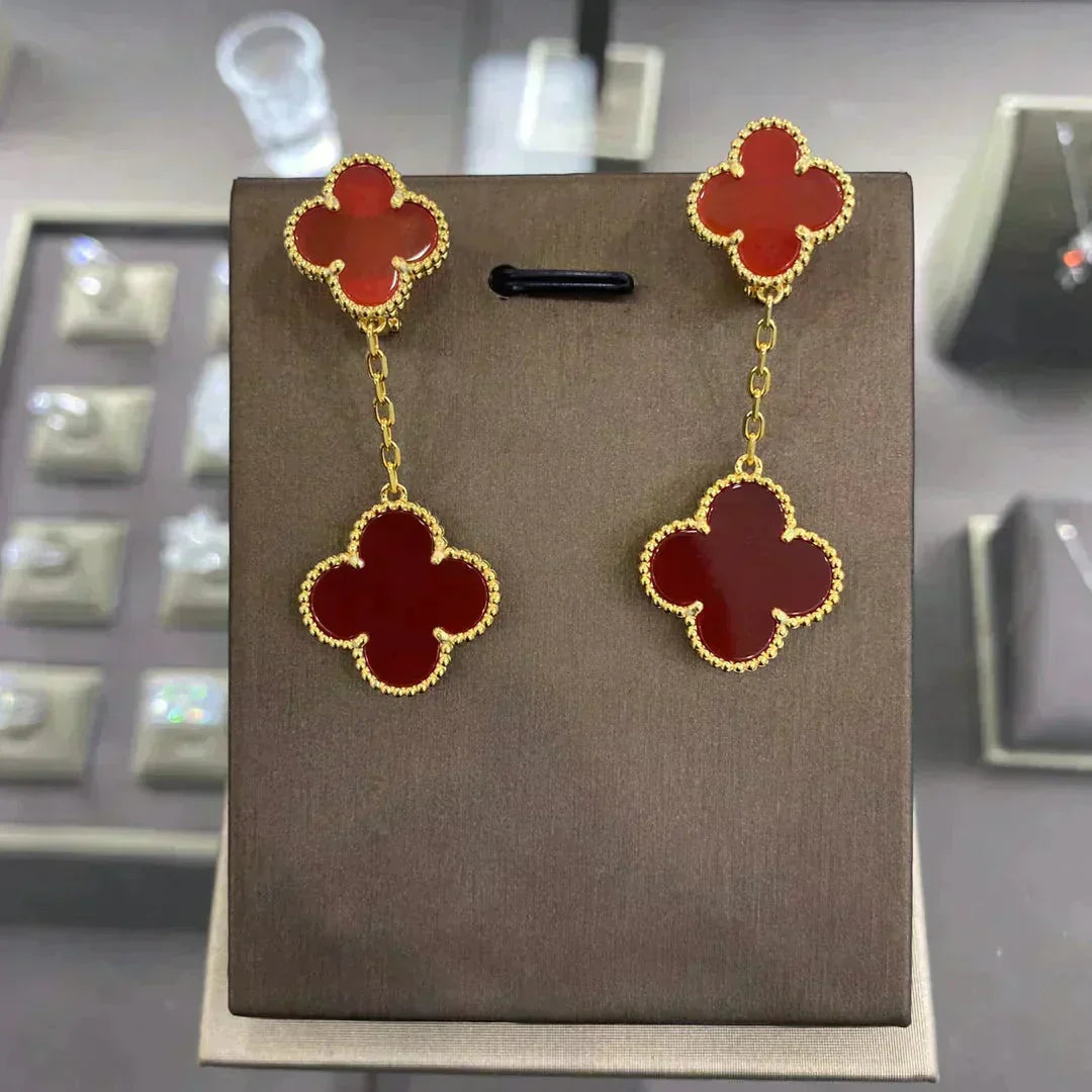 [Glow Muse]CLOVER 2 MOTIFS  EARRINGS (MULTIPLE CHOICESC