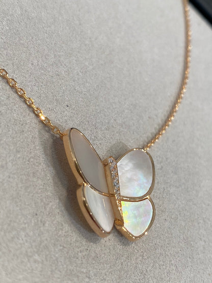 [Glow Muse]BUTTERFLY GOLD MOP DIAMOND NECKLACE