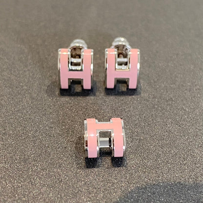 [Glow Muse]MINI POP H SILVER EARRINGS PINK