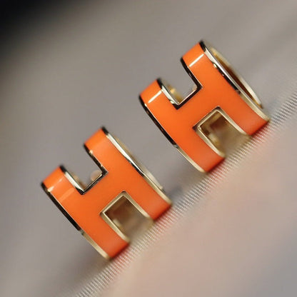 [Glow Muse]MINI POP H EARRINGS ORANGE