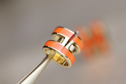 [Glow Muse]MINI POP H EARRINGS ORANGE