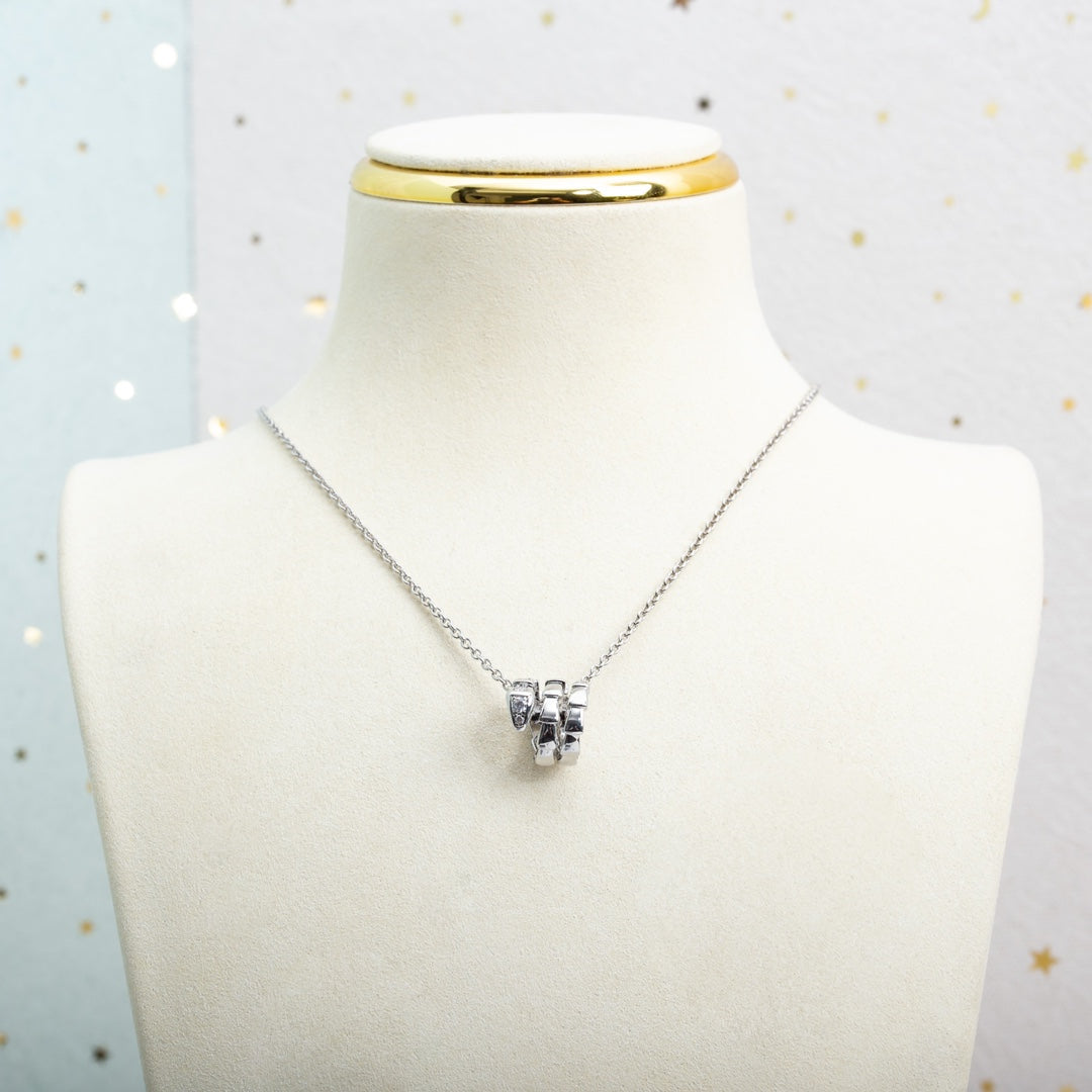 [Glow Muse]SERPENTI SILVER NECKLACE DIAMOND