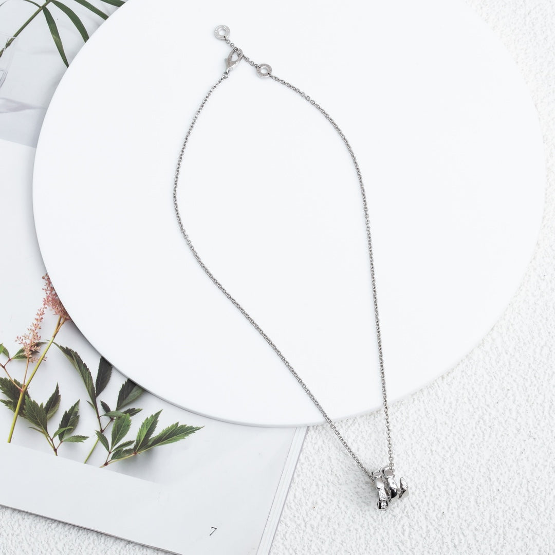 [Glow Muse]SERPENTI SILVER NECKLACE DIAMOND
