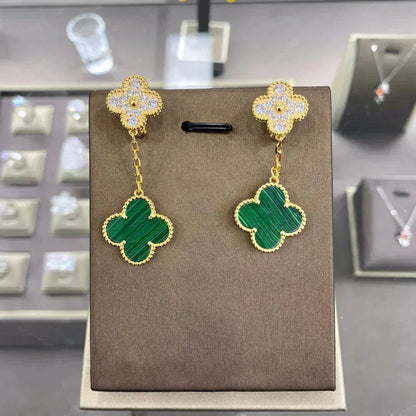 [Glow Muse]CLOVER  2 MOTIFS  DIAMOND  EARRINGS (MULTIPLE CHOICESç´