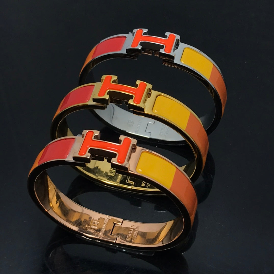 [Glow Muse]H BRACELET ORANGE RAINBOW CERAMIC