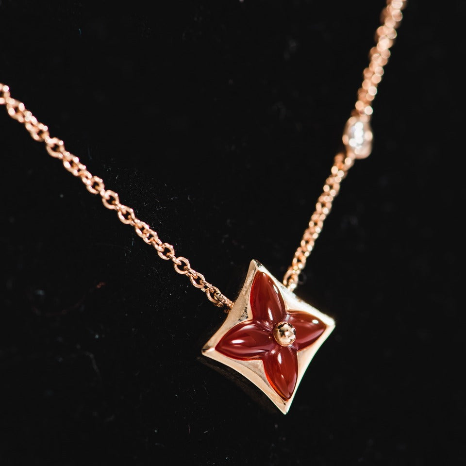 [Glow Muse]STAR NECKLACE PINK GOLD 1 DIAMOND