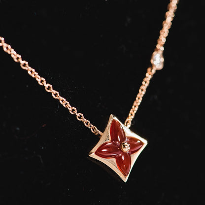 [Glow Muse]STAR NECKLACE PINK GOLD 1 DIAMOND
