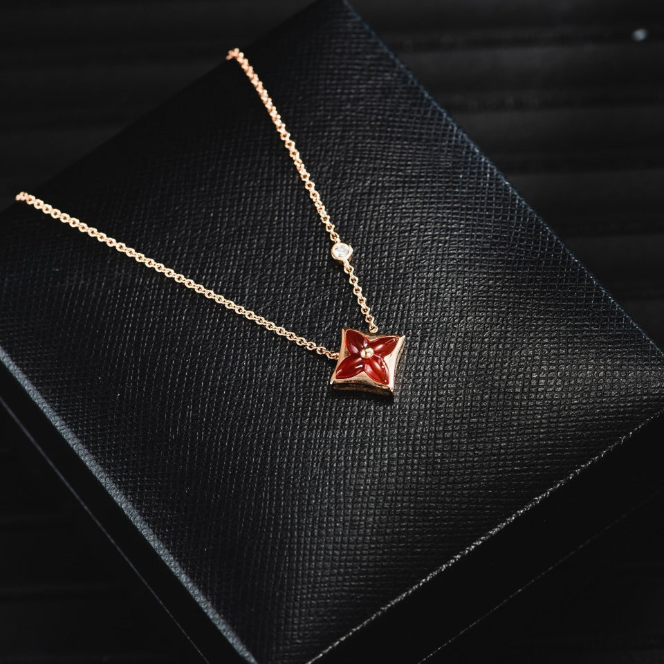 [Glow Muse]STAR NECKLACE PINK GOLD 1 DIAMOND
