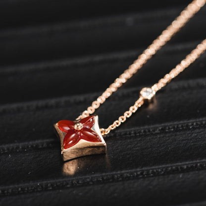 [Glow Muse]STAR NECKLACE PINK GOLD 1 DIAMOND