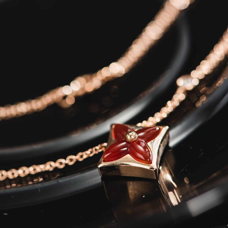 [Glow Muse]STAR NECKLACE PINK GOLD 1 DIAMOND