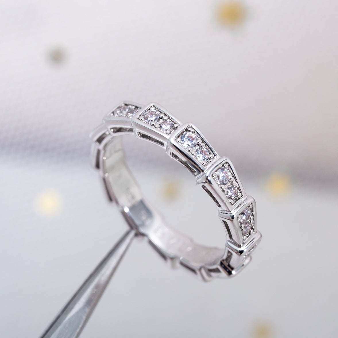 [Glow Muse]SERPENTI RING SILVER DIAMOND PAVED 3MM