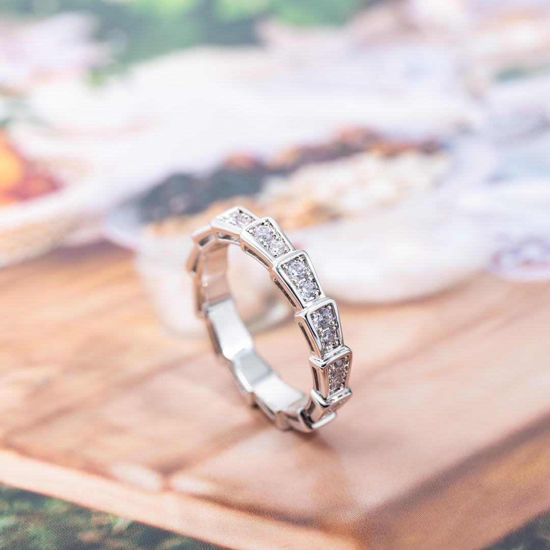 [Glow Muse]SERPENTI RING SILVER DIAMOND PAVED 3MM