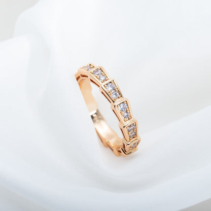 [Glow Muse]SERPENTI RING PINK GOLD DIAMOND PAVED 3MM