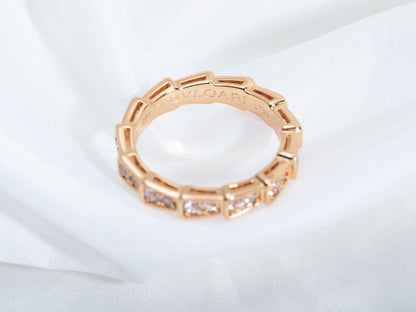 [Glow Muse]SERPENTI RING PINK GOLD DIAMOND PAVED 3MM