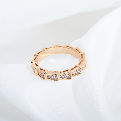 [Glow Muse]SERPENTI RING PINK GOLD DIAMOND PAVED 3MM