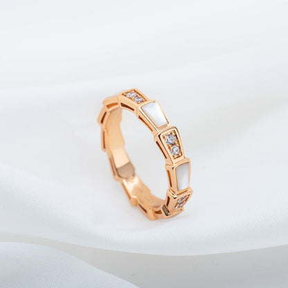 [Glow Muse]SERPENTI RING PINK GOLD DIAMOND MOP 3MM