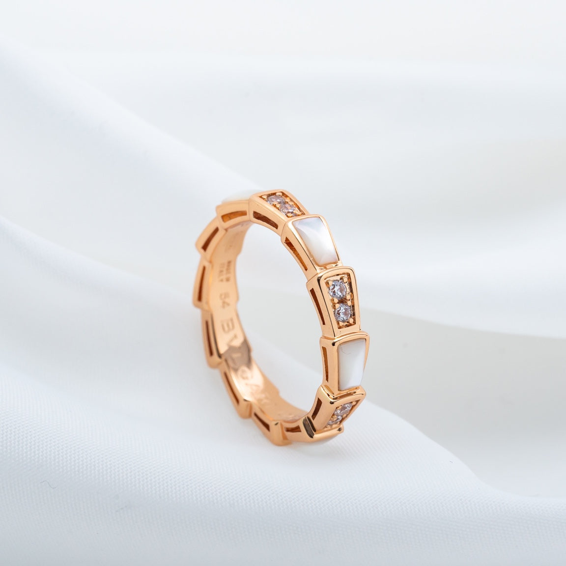 [Glow Muse]SERPENTI RING PINK GOLD DIAMOND MOP 3MM