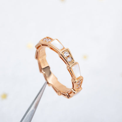 [Glow Muse]SERPENTI RING PINK GOLD DIAMOND MOP 3MM