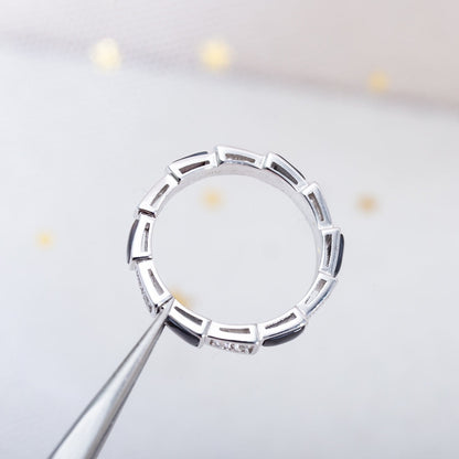 [Glow Muse]SERPENTI RING SILVER  DIAMOND BLACK MOP 3MM