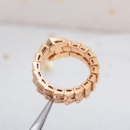 [Glow Muse]SERPENTI RING PINK GOLD DIAMOND DOUBLE ROW