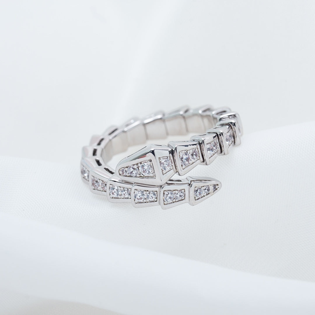 [Glow Muse]SERPENTI RING SILVER DIAMOND PAVED 4MM