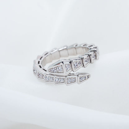 [Glow Muse]SERPENTI RING SILVER DIAMOND PAVED 4MM