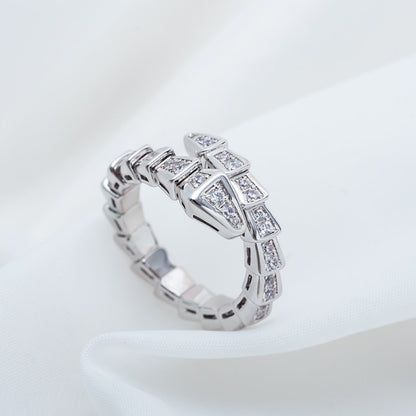 [Glow Muse]SERPENTI RING SILVER DIAMOND PAVED 4MM