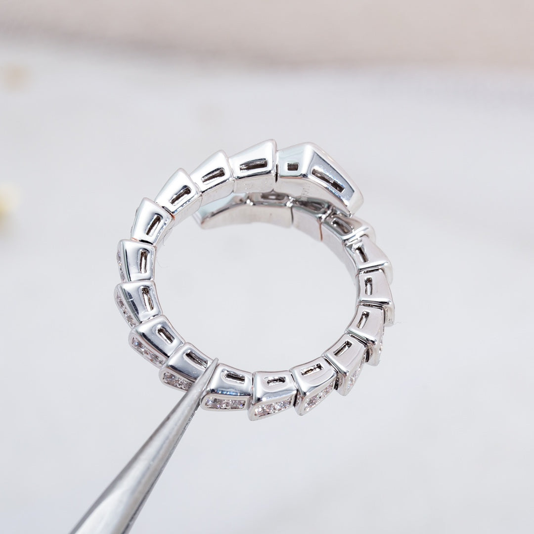 [Glow Muse]SERPENTI RING SILVER DIAMOND PAVED 4MM