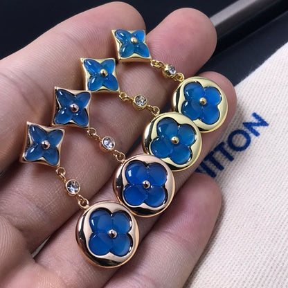 [Glow Muse]STAR AND SUN AGATE DIAMOND EARRINGS