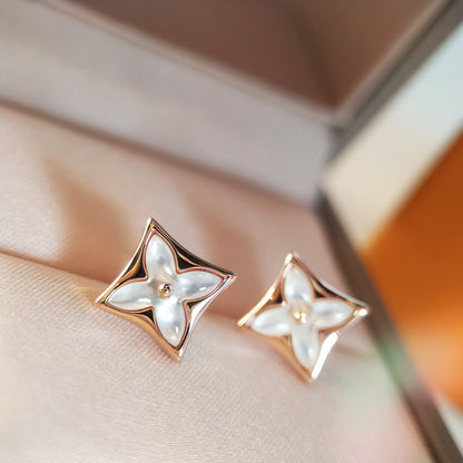[Glow Muse]STAR MOP PINK GOLD EARRINGS
