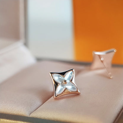 [Glow Muse]STAR MOP PINK GOLD EARRINGS