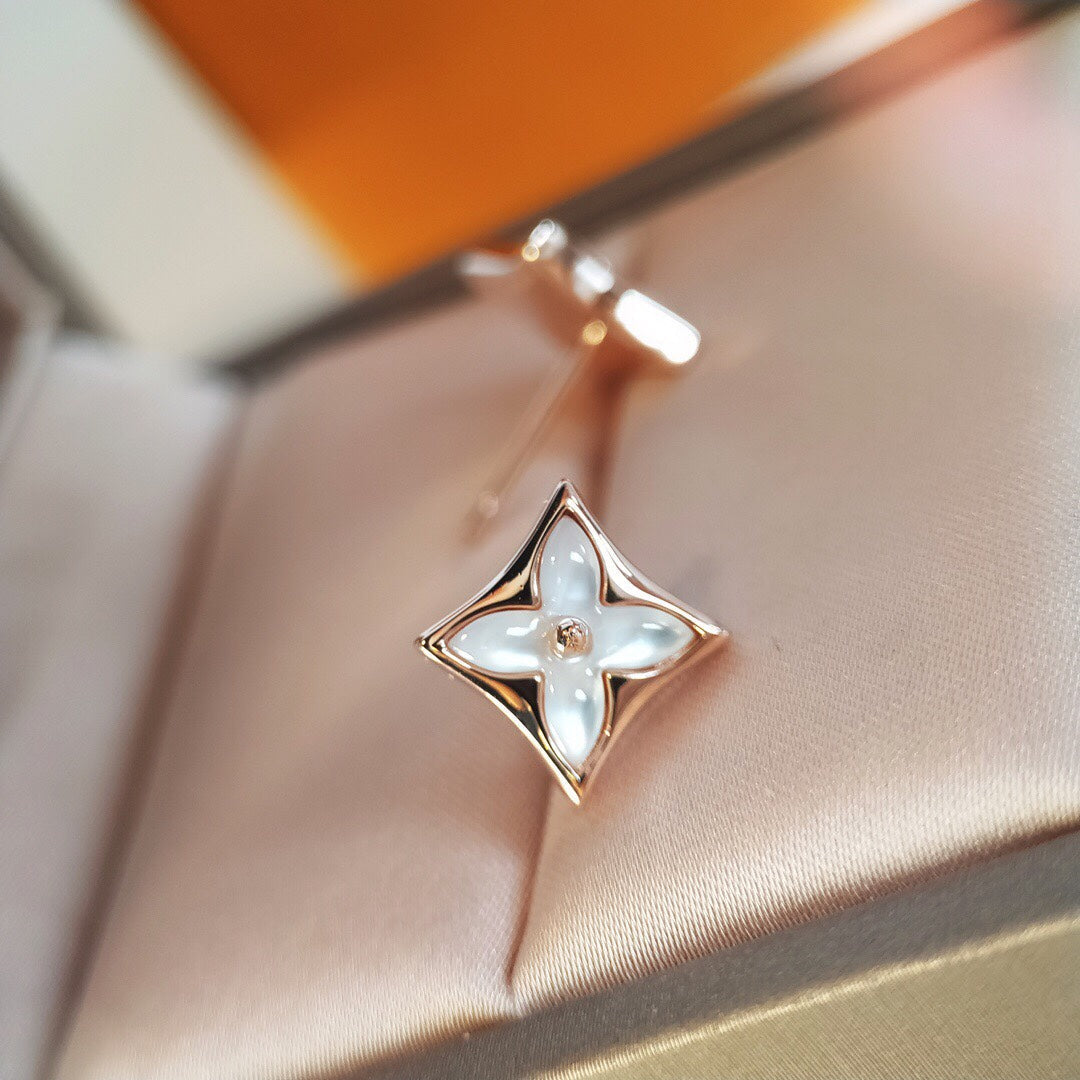 [Glow Muse]STAR MOP PINK GOLD EARRINGS