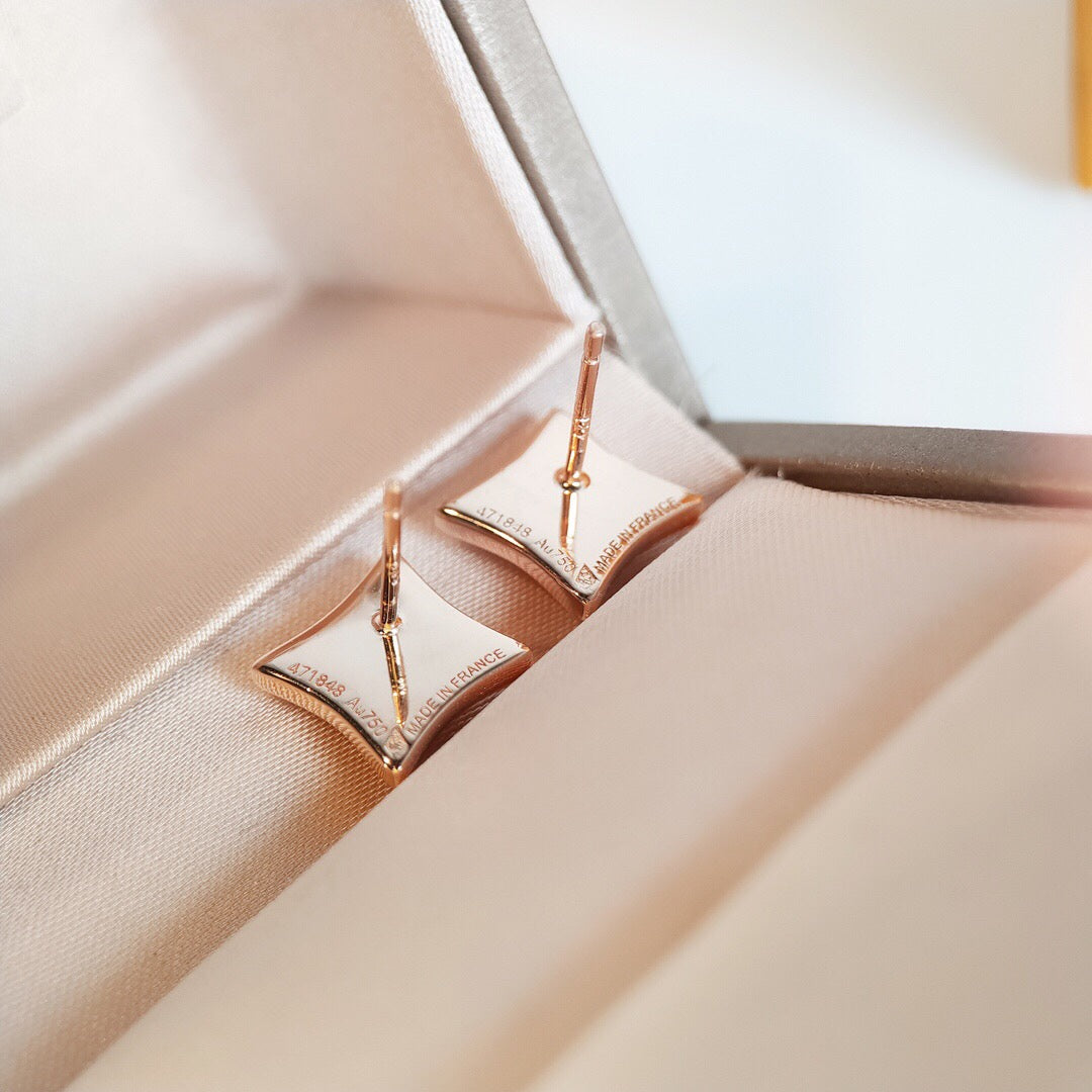 [Glow Muse]STAR MOP PINK GOLD EARRINGS