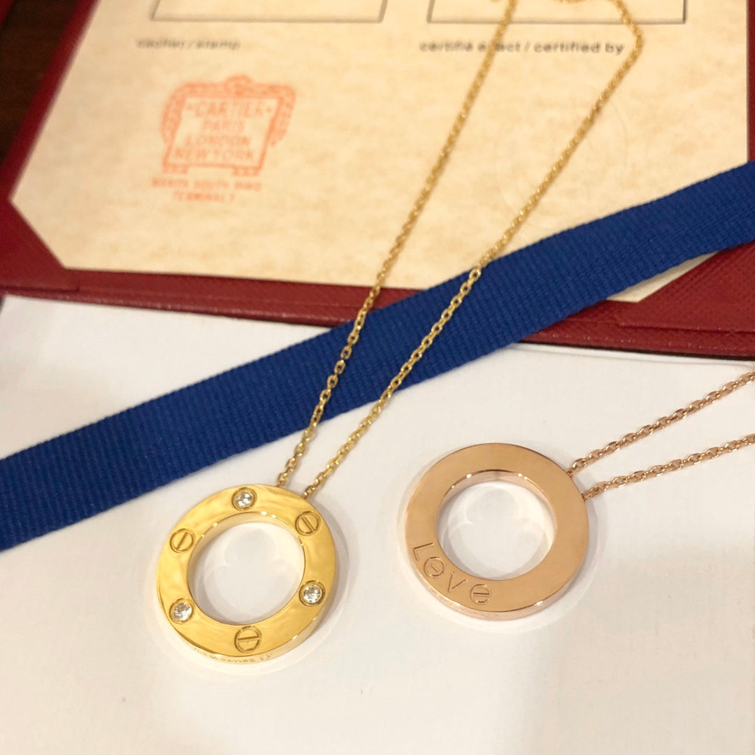 [Glow Muse]LOVE NECKLACE 16MM 3 DIAMONDS