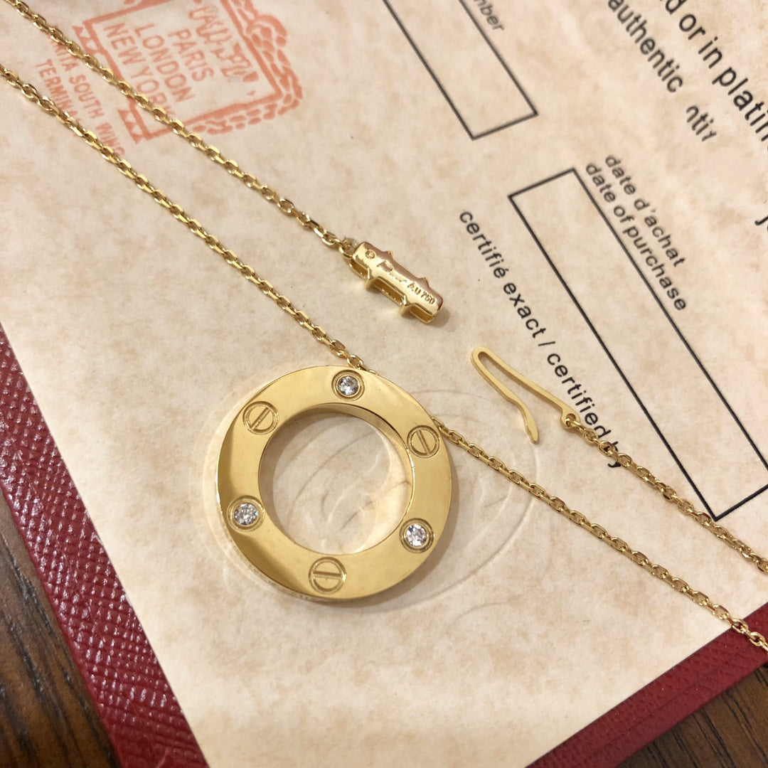 [Glow Muse]LOVE NECKLACE 16MM 3 DIAMONDS