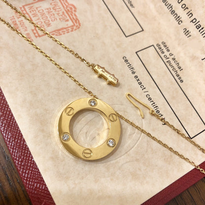 [Glow Muse]LOVE NECKLACE 16MM 3 DIAMONDS