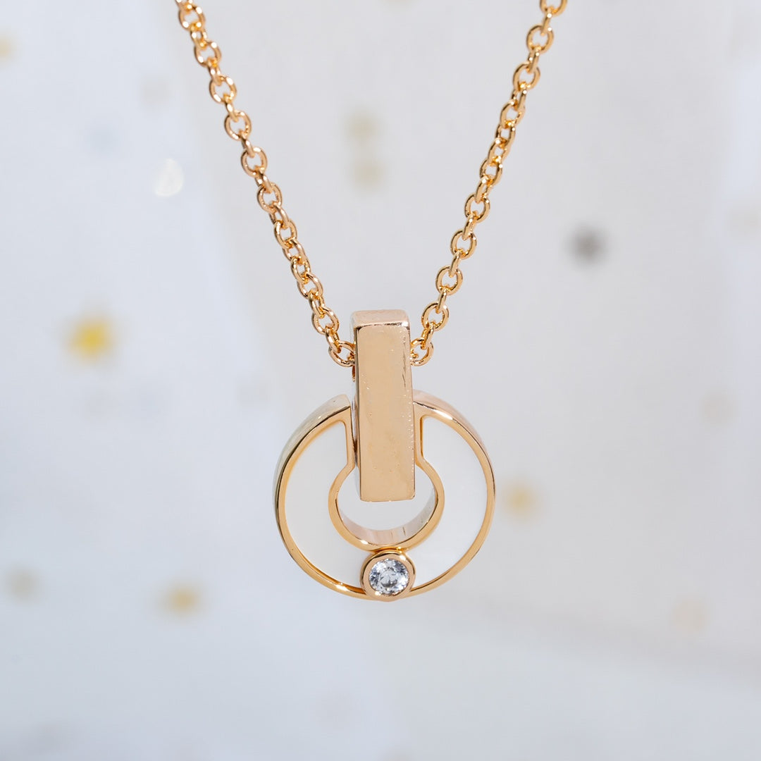 [Glow Muse]GARI NECKLACE PINK GOLD MOP