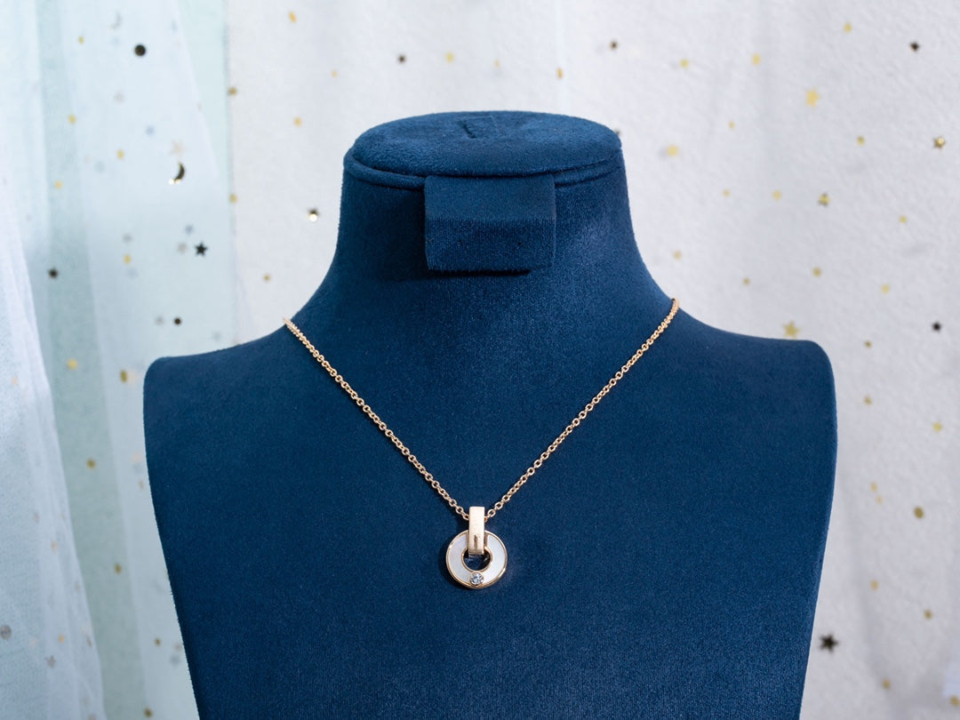 [Glow Muse]GARI NECKLACE PINK GOLD MOP