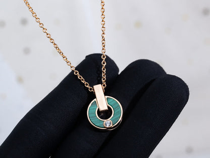 [Glow Muse]GARI NECKLACE PINK GOLD MALACHITE