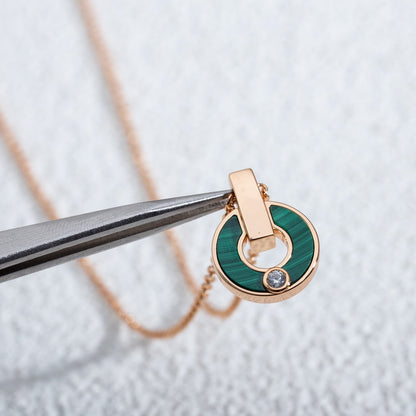 [Glow Muse]GARI NECKLACE PINK GOLD MALACHITE