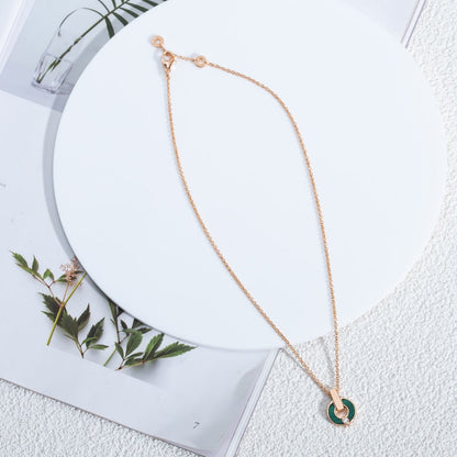 [Glow Muse]GARI NECKLACE PINK GOLD MALACHITE
