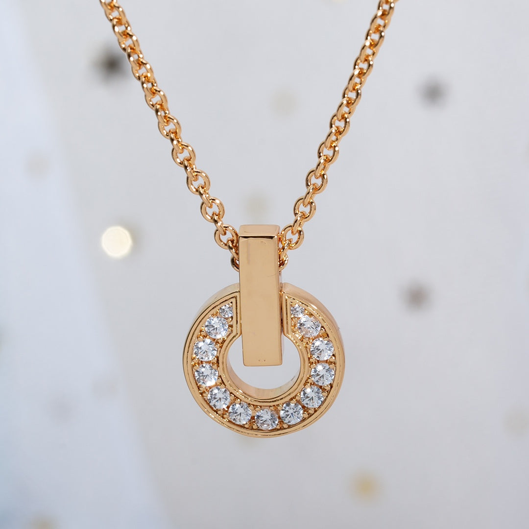 [Glow Muse]GARI NECKLACE PINK GOLD DIAMOND