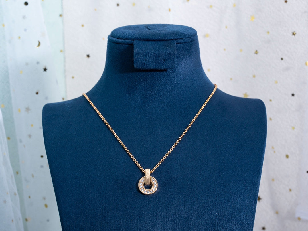 [Glow Muse]GARI NECKLACE PINK GOLD DIAMOND
