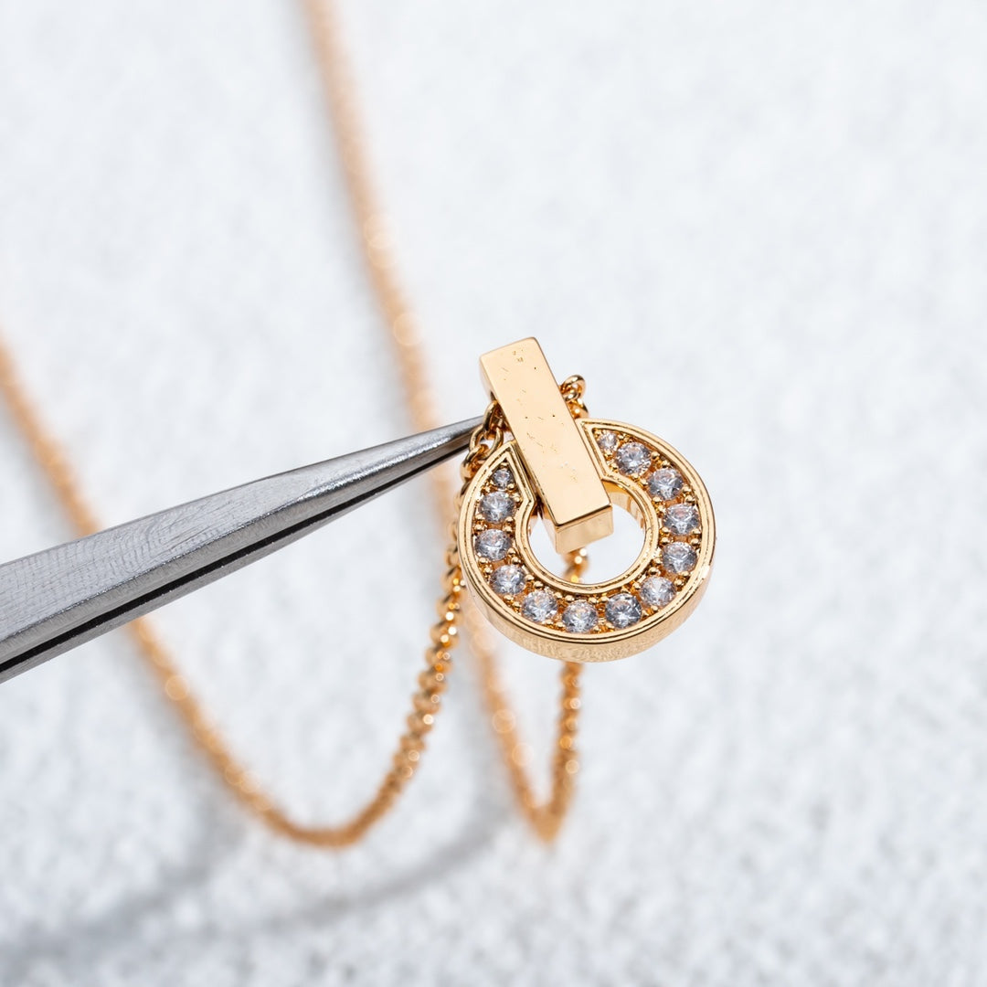 [Glow Muse]GARI NECKLACE PINK GOLD DIAMOND